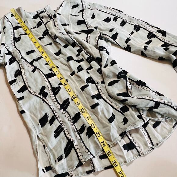 Reiss Sienna Snake Print Long Sleeve Top Size 4 Cream Multi - Picture 10 of 11